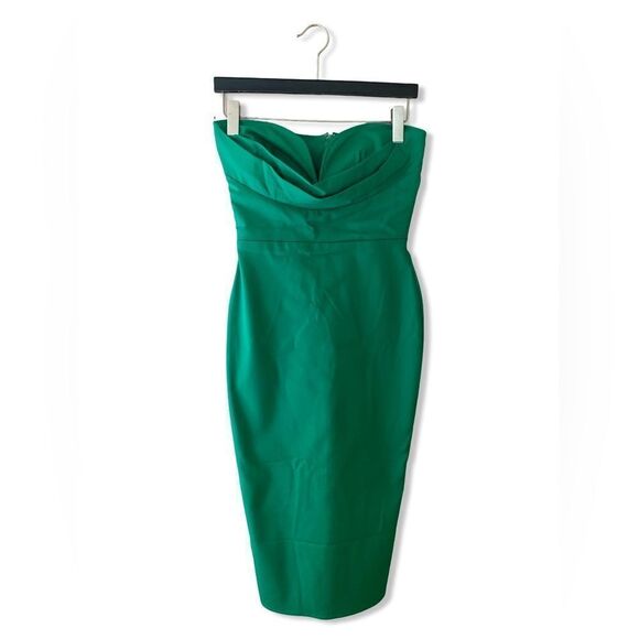 More To Come Sophia Midi Dress Kelly Green strapless sheath Revolve XS - Picture 4 of 10